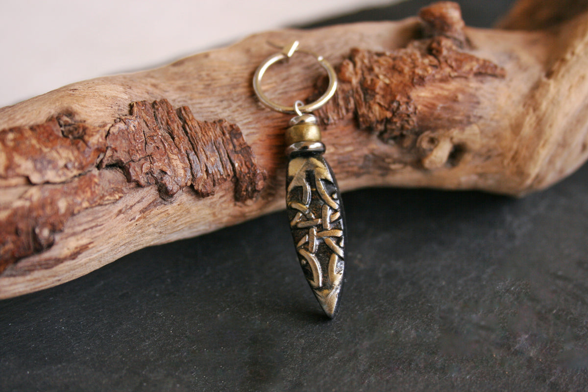 Celtic Knot Single Earring – Handmade Polymer Clay Boho Jewelry