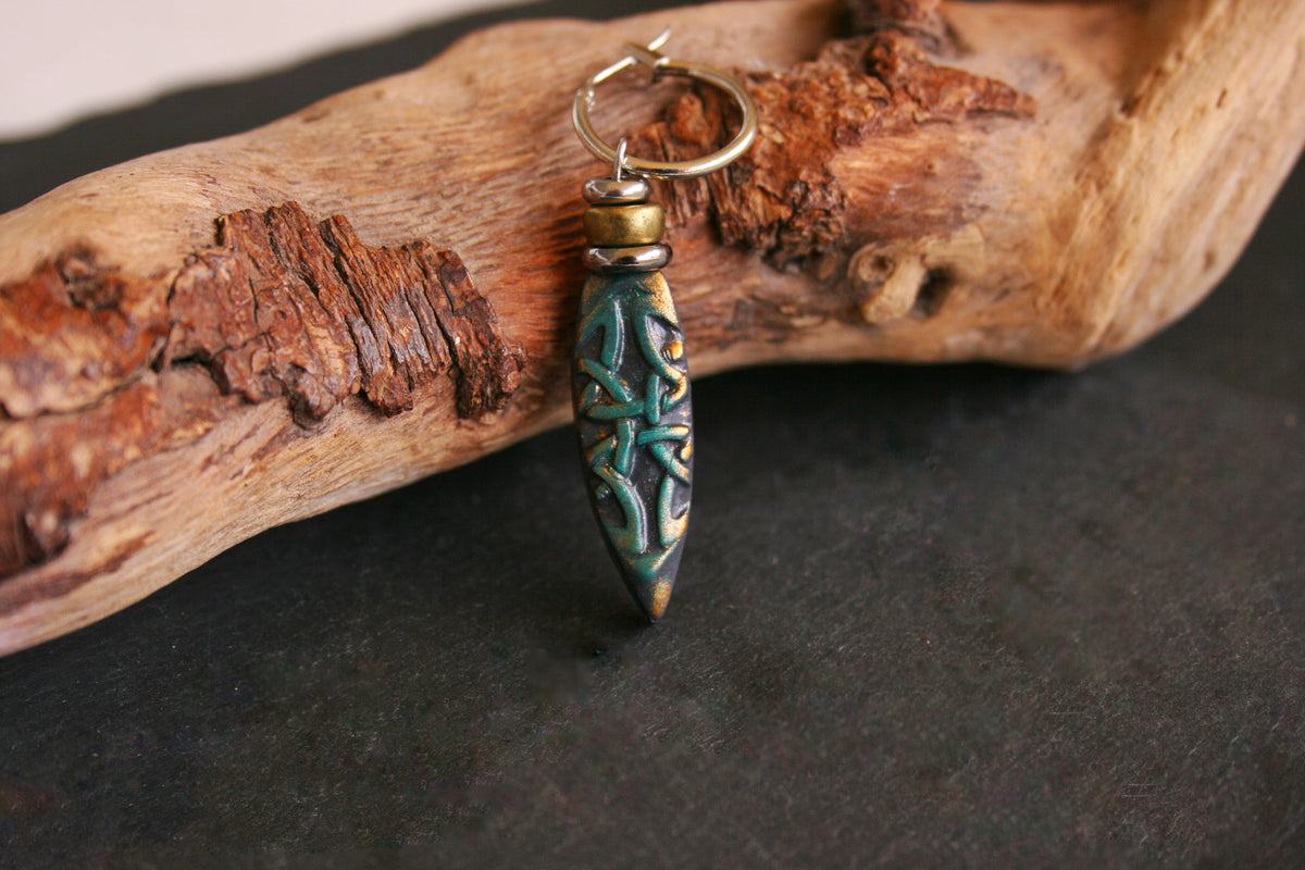 Celtic Knot Single Earring – Handmade Polymer Clay Boho Jewelry
