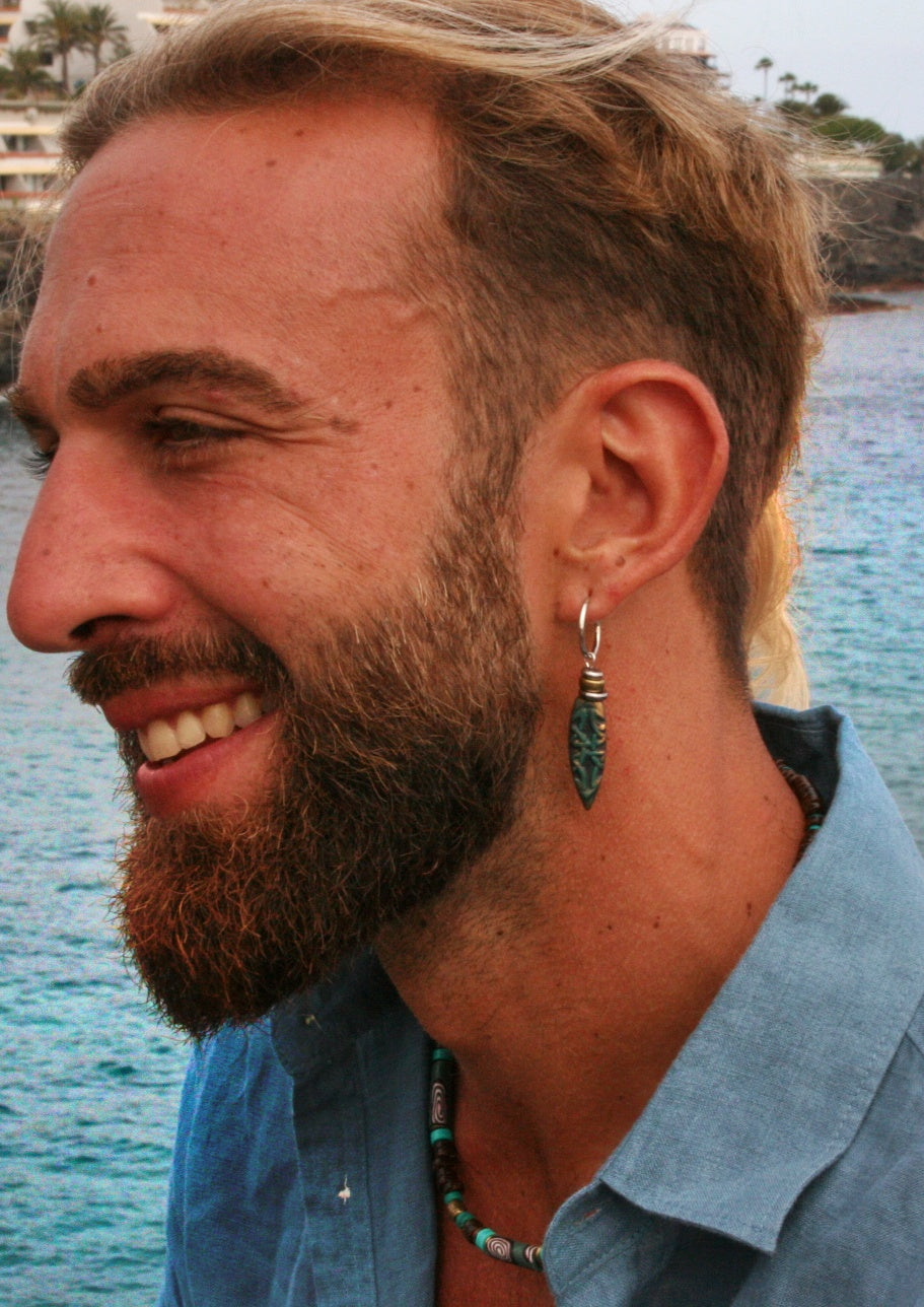 Celtic Knot Single Earring – Handmade Polymer Clay Boho Jewelry