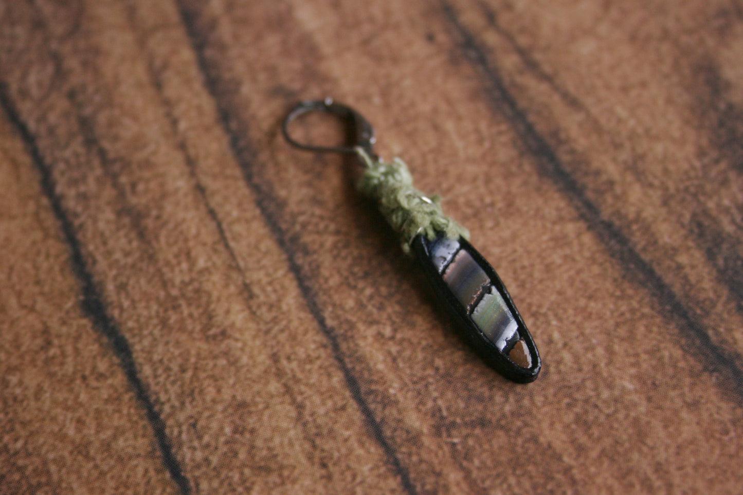 Mens Moss Agate Necklace with Spike Pendant – Handmade Wood & Coconut Beaded Boho Necklace