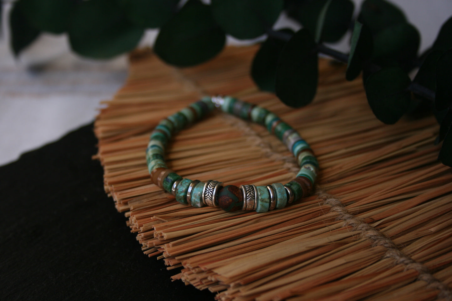 Tibetan Agate & Turquoise Beaded Bracelet – Men's Chic Style
